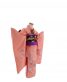 七五三 3歳 女の子用  三つ身 No.229 Y | 濃いサーモンピンク色 毬に桜